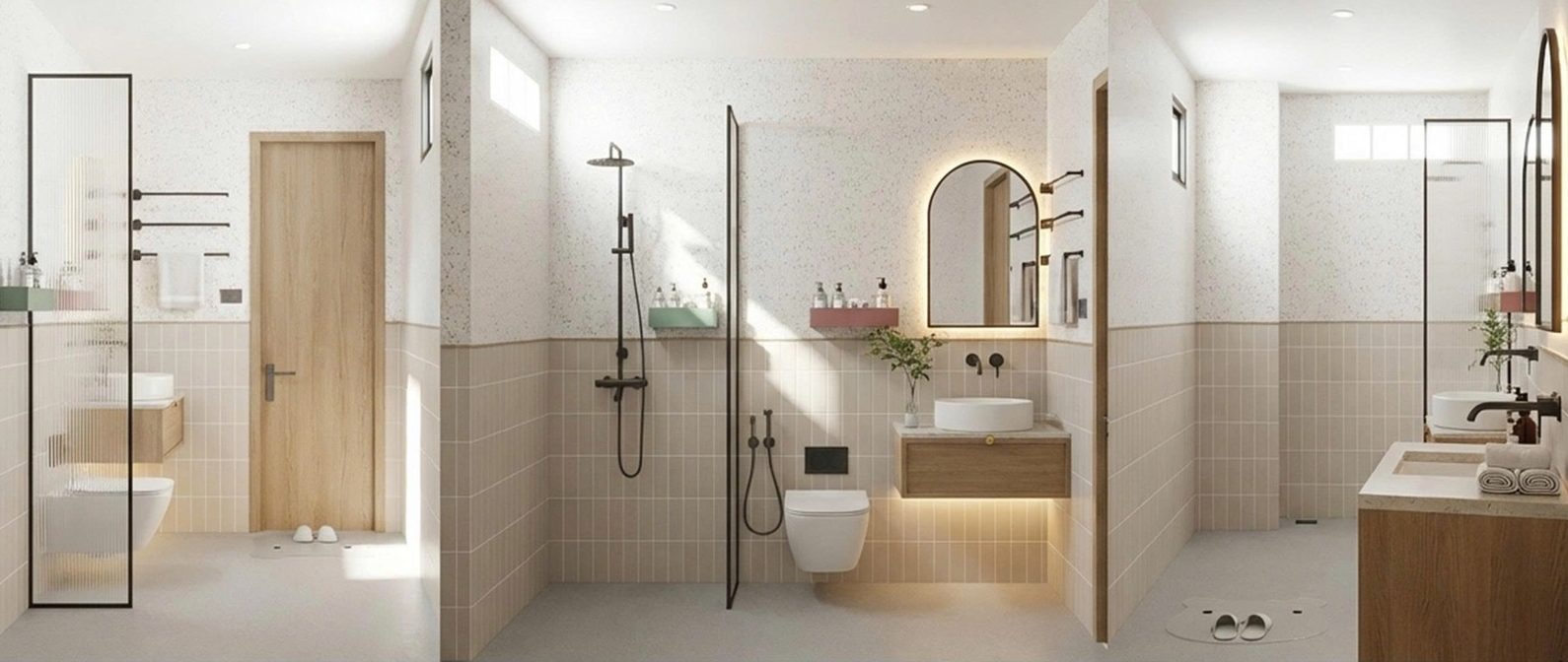 Thiết kế nội thất nhà phố BS Tài - Mẫu phòng vệ sinh hiện đại tối giản
